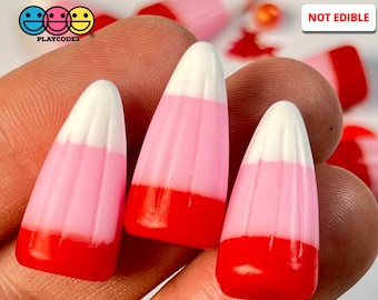 5pcs Candy Corn Valentine's Day Colors Fake Food Realistic Candies Charm Cabochons  Slime Supplies Fake Bake Halloween PLAYCODE3