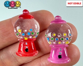 10pcs Gum-ball Vending Machine Bubblegum Flatback Red Pink Charms Slime Supplies Crafting Cabochons Decoden Mini Miniature Resin PLAYCODE3