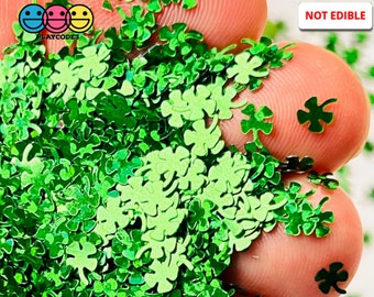 10grams St. Patrick's Day Clovers Shamrocks Irish St. Patrick's Holiday Shamrock 5mm Glitters Sprinkles Slime Supplies PLAYCODE3