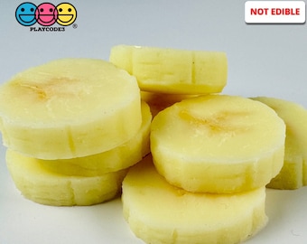 10pcs Banana Slices Realistic Imitation Faux Food Life Like Bendable Slime Supplies Props Actual Size Foods Realistic Fake Bake PLAYCODE3