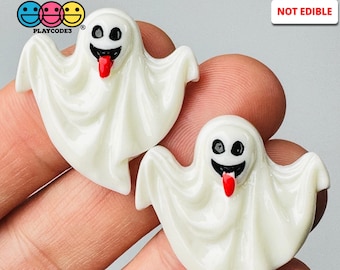 10pcs Ghost Boo Halloween Flat Back Charms Cabochons Slime Supplies Miniature hair-bow accessories scrapbook resin PLAYCODE3