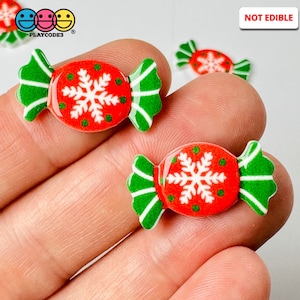 10pcs Candy Christmas Snowflake Wrapped Hard Fake Candies Flat back Slime Supplies Fake Bake Headband Decoden Cabochons Decoden PLAYCODE3