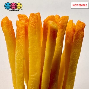 10pcs French Fries Large Realistic Imitation Fake Fast Food Chips Fried Potato Life Like Bendable Plastic Props Actual Size Foods PLAYCODE3