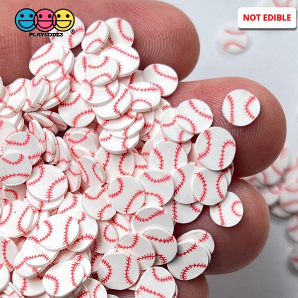 10grams 6mm Baseball Sports Game Fimo Slices Fake Polymer Clay Sprinkles Decoden Jimmies Slime Supplies Tumbler Shaker Ball Filler PLAYCODE3