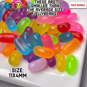 100pcs Fake Small Size Jellybeans NOT  Actual Size (see pics) Charms NOT EDIBLE Realistic Jelly Beans Fake Bake Props Easter PLAYCODE3