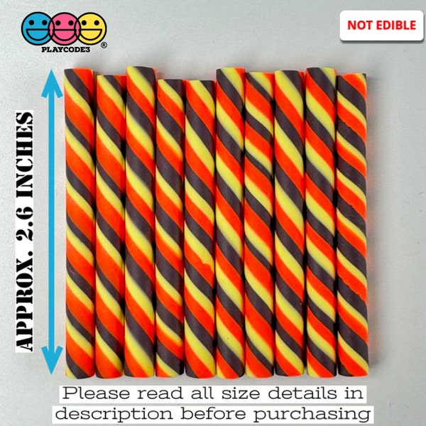 10pcs Fake Peppermint Sticks Peanut Butter Chocolate Orange Yellow Slime Supplies Fake Bake Cabochons Decoden PLAYCODE3