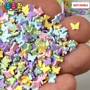 10grams Butterfly Pastel Color Fimo Fake Polymer Clay Sprinkles Jimmies Slime Supplies Fake Bake Tumbler Shaker Card Filler PLAYCODE3