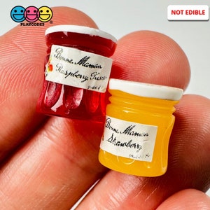 10pcs Preserves Jam Jelly Raspberry and Plum Jar Miniature Dollhouse Fake Mini Charm Slime Supplies Fake Bake Dollhouse PLAYCODE3
