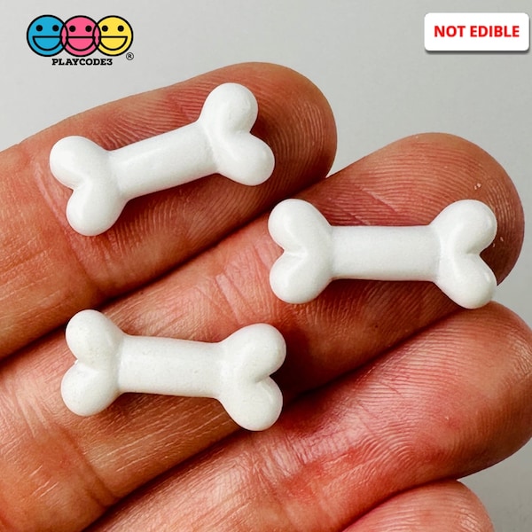 10pcs Bones Mini White  Charms Halloween Dog Bone Slime Supplies Fake Bake Headband Hair bow Accessories Cabochons Decoden PLAYCODE3