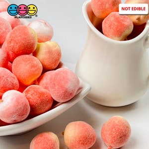 10pcs Peach Mini Peaches Charms Fake Food Cabochon Light Foam Slime Supplies Fake Bake Headband Hairbow Accessories Decoden PLAYCODE3