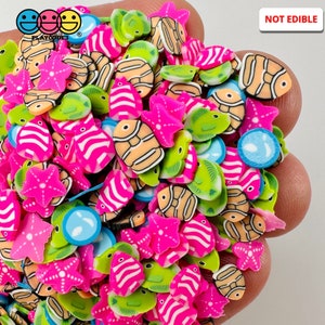 10grams Tropical Fish Fimo Fake Polymer Clay Sprinkles Jimmies Funfetti Slime Supplies Fake Bake Tumbler Shaker Card Filler PLAYCODE3