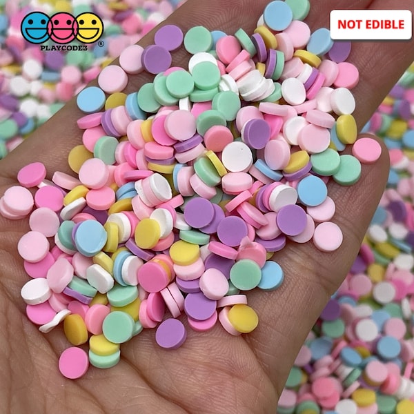 10grams Round Confetti Fake Sprinkles Pastel Rainbow Decoden Jimmies Slime Supplies Resin Shaker Filler Pastel Colors PLAYCODE3