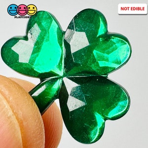 20/10pcs St. Patrick&#39;s Day Shamrock 3 Leaves Lucky 2 sizes Flatback Holiday Home Décor Display Resin Cabochons Decoden PLAYCODE3