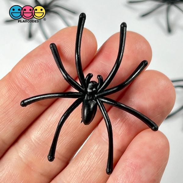 15pcs Spider Black Long Legs with Peg on Back Charm Halloween Cabochons Slime Supplies Fake Bake Headband Hair bow Accessories PLAYCODE3