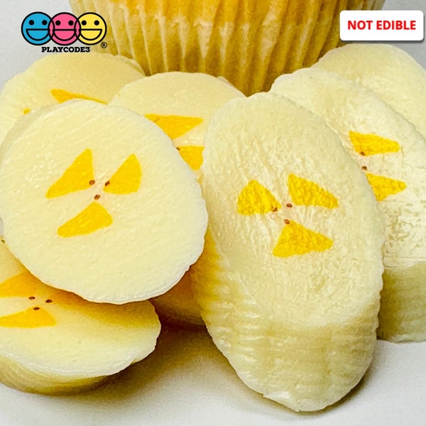 10 pcs Sliced Banana Fake Food Fruit NOT a Toy Life Size Like Slightly Bendable Plastic Fake Bakes Food Props