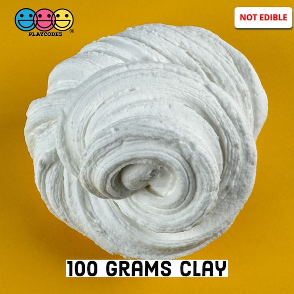 100grams (0.2220lbs) Clay PLAYCODE3 LLC Air Dry Clay - White - Versatile & High-Quality for Butter Slime, Fake Bake, and Other Clay