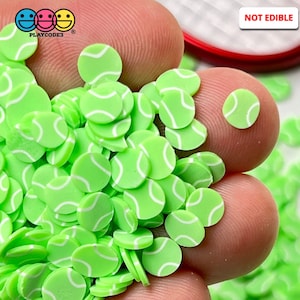 10grams 6mm Tennis Balls Sports Game Fimo Fake Polymer Clay Sprinkles Jimmies Slime Supplies Fake Bake Tumbler Shaker Filler Ball PLAYCODE3