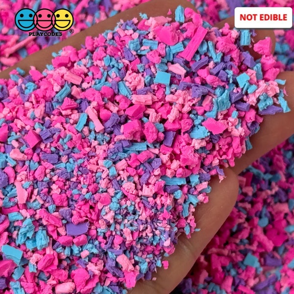 10grams Cookie Crumbles Polymer Clay Sprinkles - Vibrant Hot Pink Blue Slime Supplies Fake Bake Tumbler Shaker Card Filler PLAYCODE3