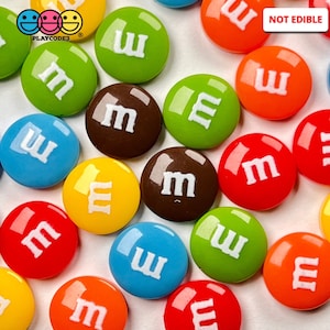 30pcs MM Mixed Fake Chocolate Candies Charm Flatback Faux Candy Slime Supplies Fake Bake Bow Accessories Cabochons Decoden PLAYCODE3
