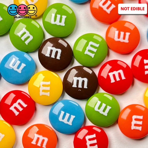 30pcs MM Mixed Fake Chocolate Candies Charm Flatback Faux Candy Slime Supplies Fake Bake Bow Accessories Cabochons Decoden PLAYCODE3