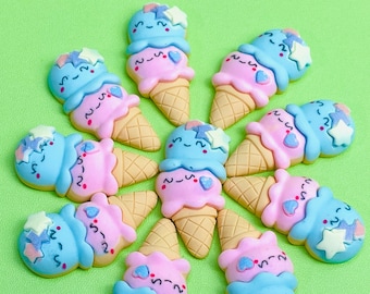 10pcs Kawaii Ice Cream Cone Flatback Charms Slime Supplies Fake Bake Bow Accessories Cabochons Decoden PLAYCODE3