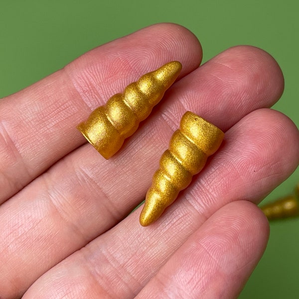 10pcs Unicorn Horns Gold Horn Unicorns Charms Cabochons slime supplies miniature jewelry ear ring necklace bracelets resin PLAYCODE3