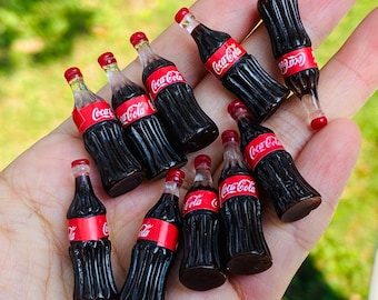 10pcs Soda Bottle Old Fashion Soft Drink Charms Cabochons slime supplies miniature jewelry necklace bracelets resin PLAYCODE3