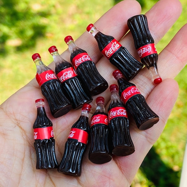 10pcs Soda Bottle Old Fashion Soft Drink Charms Cabochons slime supplies miniature jewelry necklace bracelets resin PLAYCODE3