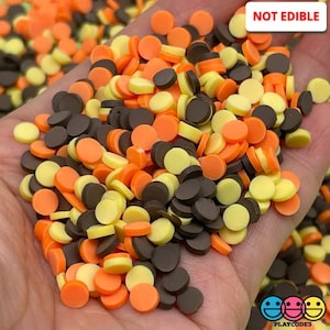10grams Confetti Disc Polymer Clay Fake Sprinkles Peanut Butter Cup Chocolate Slime Supplies Fake Bake Shaker Resin Filler Jimmies PLAYCODE3