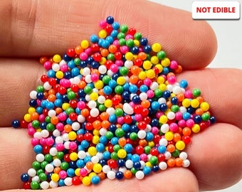 20grams 1.9mm Rainbow Funfetti Mix Nonpareil Glass Beads Caviar Faux Sprinkles Decoden Slime Supplies Fake Bake Dessert PLAYCODE3
