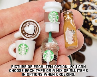 10/12pcs Coffee Cup Mini Mugs Bottle Charms Cappuccino Cabochons Slime Supplies Miniatures Dollhouse Accessories Cabochons Decoden PLAYCODE3