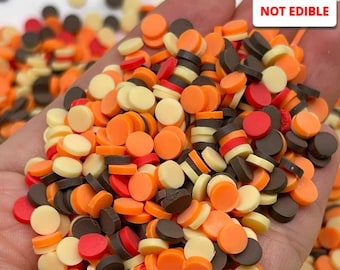 10grams Confetti Disc Polymer Clay Fake Sprinkles Fall Harvest Thanksgiving Halloween Mixed Resin Shaker Jimmies Slime Supplies PLAYCODE3