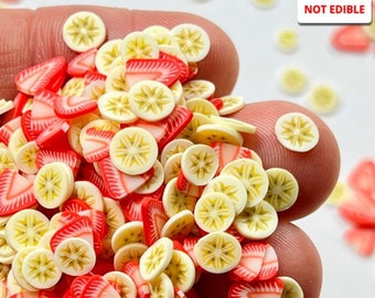 10grams Banana Strawberry Toppings Mix Fimo Fake Sprinkles Confetti Funfetti Slime Supplies Fake Bake Tumbler Shaker Card Filler PLAYCODE3