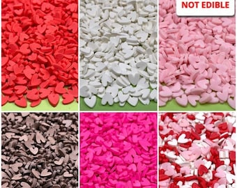 10grams 5mm Valentine's Day Hearts Fimo Slices Faux Sprinkles Valentine Heart Slime Supplies Decoden Shaker Card Fillers Fake Bake PLAYCODE3