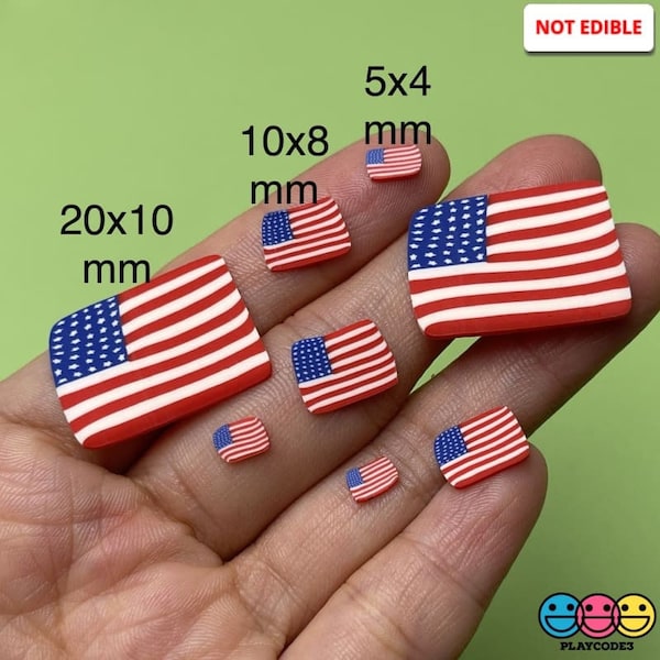 10grams 20/10/5mm American Flag 4th Of July Flags Independence Day Patriotic Fimo Slices Slime Supplies Fake Sprinkles America PLAYCODE3