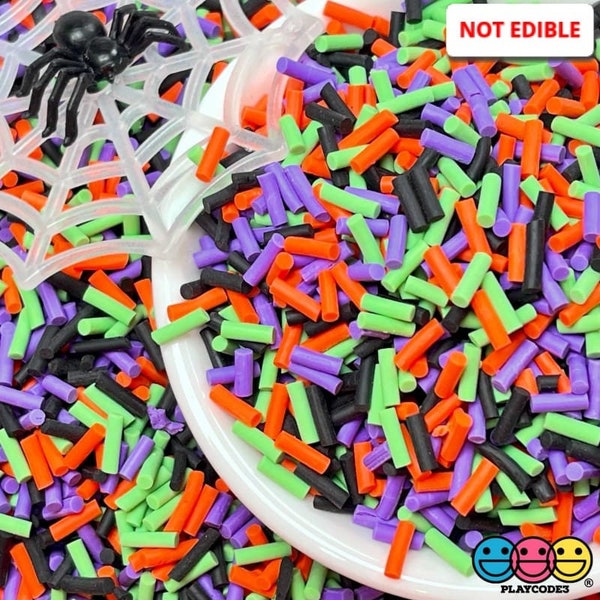 10grams Halloween Fake Polymer Clay Sprinkles Slime Supplies Crafting Supply Jimmies Purple Black Orange Green PLAYCODE3