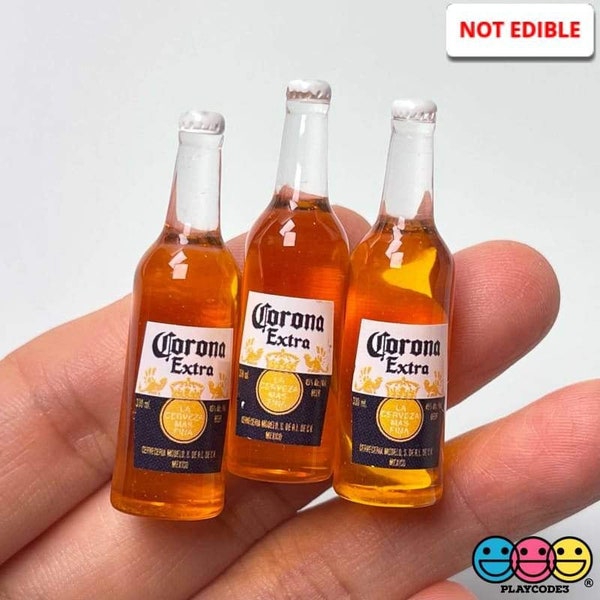 10pcs Fake Beer Bottle Charm Mini Realistic Charms Beers Miniature Slime Supplies Bow Accessories Cellphone Cabochons Decoden PLAYCODE3