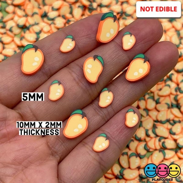 10grams 10/5mm Mango Fimo Fruit Mangoes Slices Fake Sprinkles Decoden Jimmies Cabochons Mangos Faux Food Slime Supplies PLAYCODE3