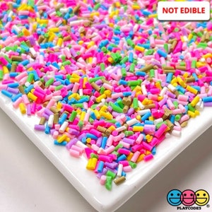 10grams 3mm Confetti Short Cut Polymer Clay Faux Sprinkles Jimmies Slime Supplies Fake Bake Tumbler Shaker Card Filler PLAYCODE3