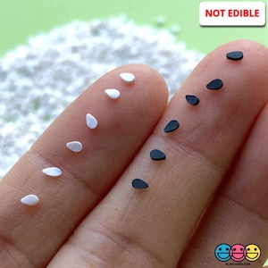 20grams Sesame Seeds White Black Realistic Polymer Clay Fake Sprinkles Faux Food Slime Supplies Embellishments Rein Shaker Fillers PLAYCODE3