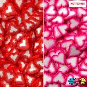 10grams Heart Shaped Fake Sprinkles Fimo Red Confetti Valentine&#39;s Day Funfetti Slime Supplies Fake Bake Tumbler Shaker Card Filler PLAYCODE3