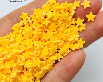 10g Yolk Yellow 5mm Star Fake Clay Sprinkles | Fimo Jimmies | Decoden Slime Fake Bake Supply PLAYCODE3