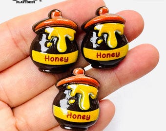 10pcs Honey Pot Charm Drip Dangle Pendant Craft Supply PLAYCODE3