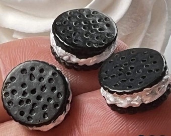 10pcs Cookies and Cream Fake Flatback Mini Charms Cookie Slime Supplies Fake Bake Headband Hairbow Accessories Cabochons Decoden PLAYCODE3