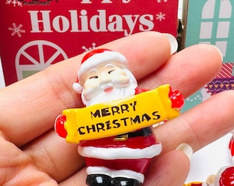 Santa 'Merry Christmas' Holiday Cabochon Slime & Craft Supplies Decoden Fake Bake PLAYCODE3