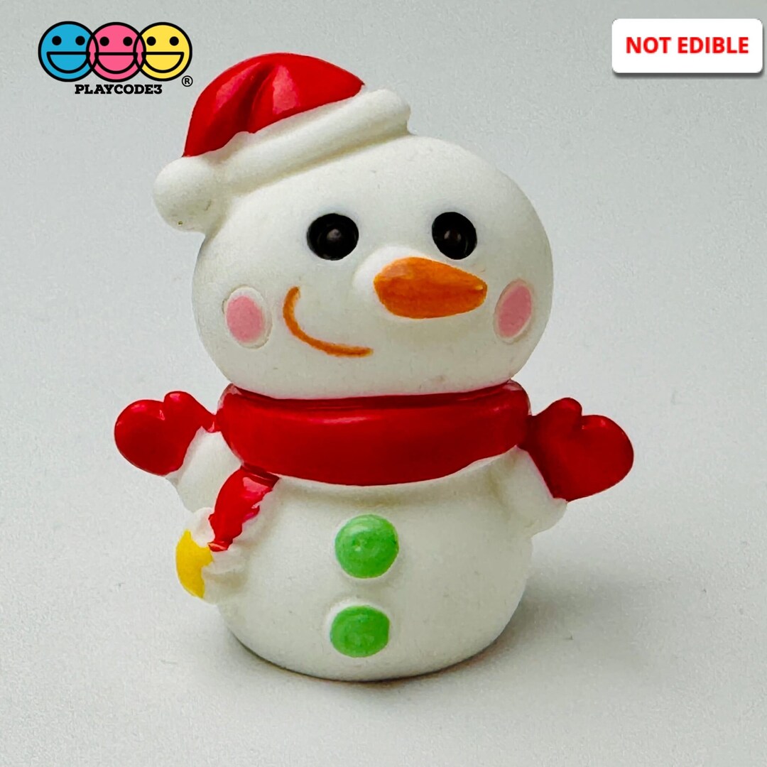 5pcs Snowman 3D Red Scarf Santa Hat Christmas Charms Slime Supplies ...
