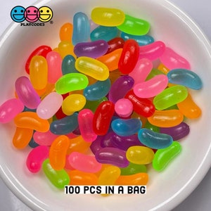 100pcs Small Size Jellybeans NOT Actual Size see Pics Charms Fake Food ...