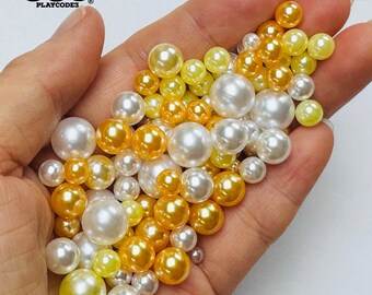 20grams Candy Corn Pearl Acrylic Beads Beads NO HOLES Plastic Decoden Funfetti Slime Supplies Fake Bake Tumbler Shaker Card Filler PLAYCODE3