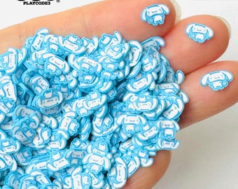 10grams Japanese TV Character Anime Cartoon Blue White Dog 5mm Clay Sprinkles Slime Supplies Fake Bake Tumbler Shaker Card Filler PLAYCODE3