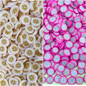 10grams 5mm Fake Clay Fruit Fimo Slices Sprinkles Slime Supplies Fruits Apple Banana Strawberry Lemon Grape Orange Kiwi Watermelon PLAYCODE3 image 8